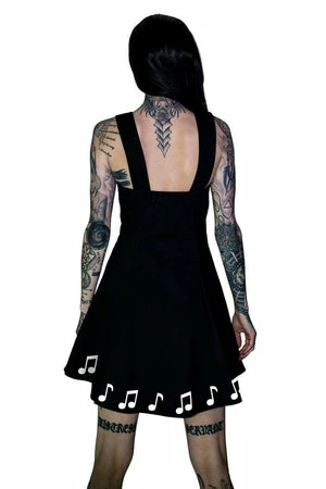 Dr Faust Musical Note Sol Key Little Black Mini Dress - Heidi 2 Dr Faust Musical Note Sol Key Little Black Mini Dress - Heidi - Image 2