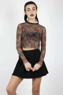 Jawbreaker Native New Yorker Leopard Mesh Top -Cheap GOTHIC DRESSES Store native new yorker leopard mesh top jawbreaker 5 300x