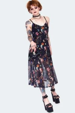 Jawbreaker Night Garden Print Midi Dress 7 Jawbreaker Night Garden Print Midi Dress -Cheap GOTHIC DRESSES Store night garden print midi curve dress with front open dra 9562 pl 03.1443 300x