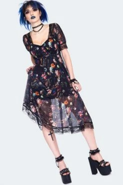 Jawbreaker Night Garden Print Midi Dress With Lace -Cheap GOTHIC DRESSES Store night garden print midi curve dress with lace dra 9567 pl 04.1426 300x