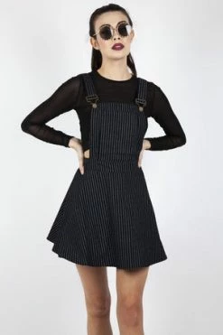 Jawbreaker Over It All Pinstripe Overall Dress -Cheap GOTHIC DRESSES Store over it all pinstripe overall dress jawbreaker 4 300x