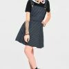 Jawbreaker Over It All Pinstripe Overall Dress