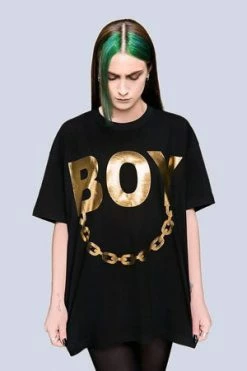 Long Clothing Oversize Boy Chain T-Shirt - Unisex -Cheap GOTHIC DRESSES Store oversize boy chain t shirt unisex long clothing 6 300x