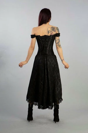 Burleska Passion Corset Dress In Black Satin And Lace Overlay 2 Burleska Passion Corset Dress In Black Satin And Lace Overlay - Image 2