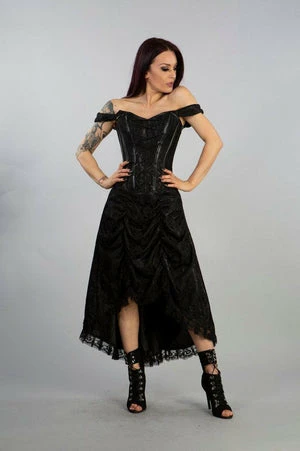 Burleska Passion Corset Dress In Black Satin And Lace Overlay 3 Burleska Passion Corset Dress In Black Satin And Lace Overlay - Image 3