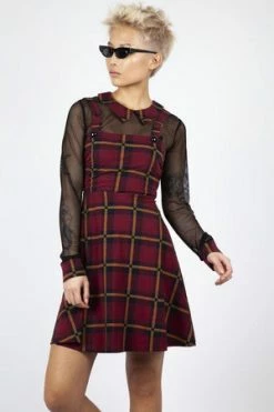 Jawbreaker Passionate By Nature Plaid Overall Dress -Cheap GOTHIC DRESSES Store passionate by nature plaid overall dress jawbreaker 4 300x