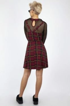 Jawbreaker Passionate By Nature Plaid Overall Dress -Cheap GOTHIC DRESSES Store passionate by nature plaid overall dress jawbreaker 5 300x
