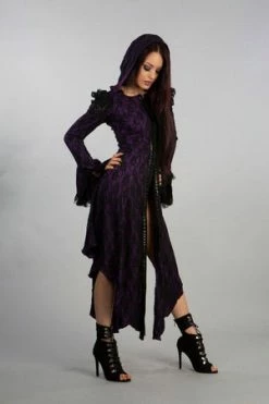 Burleska Pentagram Dress In Cotton And Black Lace -Cheap GOTHIC DRESSES Store pentagram dress in cotton and black lace burleska 4 300x