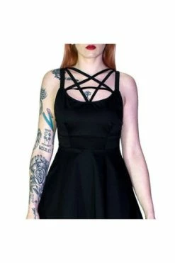 Dr Faust Pentagram Strap Black Mini Dress - Tamsyn 5 Dr Faust Pentagram Strap Black Mini Dress - Tamsyn -Cheap GOTHIC DRESSES Store pentagram strap black mini dress tamsyn dr faust 3 300x