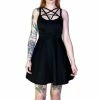 Dr Faust Pentagram Strap Black Mini Dress - Tamsyn