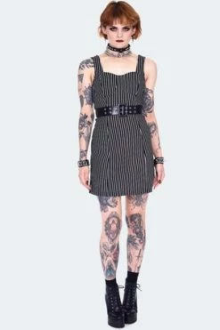 Jawbreaker Pinstripe Bodycre Dress With Waist Belt -Cheap GOTHIC DRESSES Store pinstripe bodycre dress with waist belt dra 9563 01.1444 300x