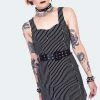 Jawbreaker Pinstripe Bodycre Dress With Waist Belt