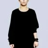 Long Clothing Plain Black Long Sleeve T-Shirt