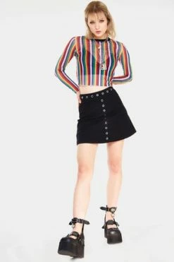 Jawbreaker Prism Striped Mesh Top -Cheap GOTHIC DRESSES Store prism striped mesh top jawbreaker 3 300x