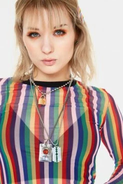 Jawbreaker Prism Striped Mesh Top -Cheap GOTHIC DRESSES Store prism striped mesh top jawbreaker 4 300x