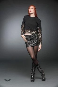 Queen Of Darkness Pullover With Cotton-Lace At Seam And Sleeve -Cheap GOTHIC DRESSES Store pullover with cotton lace at seam and sleeve queen of darkness 3 300x