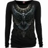 Spiral Raven Skull - Baggy Top Black