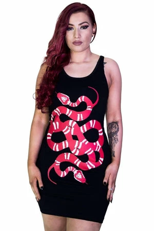 Dr Faust Red Crawling Snake Leviathan Black Mini Dress - Rosalyn 3 Dr Faust Red Crawling Snake Leviathan Black Mini Dress - Rosalyn - Image 3