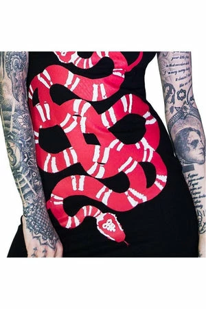 Dr Faust Red Crawling Snake Leviathan Black Mini Dress - Rosalyn 4 Dr Faust Red Crawling Snake Leviathan Black Mini Dress - Rosalyn - Image 4