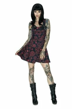 Dr Faust Red Magical Spell Black Mini Dress - Daisy