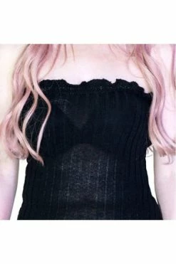 Dr Faust Ribbed Stretchy Soft Knitted Bodycon Black Mini Dress - Bonnie -Cheap GOTHIC DRESSES Store ribbed stretchy soft knitted bodycon black mini dress bonnie dr faust 3 300x