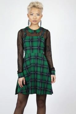 Jawbreaker Round In Circles Plaid Overall Dress -Cheap GOTHIC DRESSES Store round in circles plaid overall dress jawbreaker 3 300x