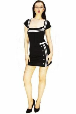 Dr Faust Sailor Black Mini Dress - Maria -Cheap GOTHIC DRESSES Store sailor black mini dress maria dr faust 3 300x