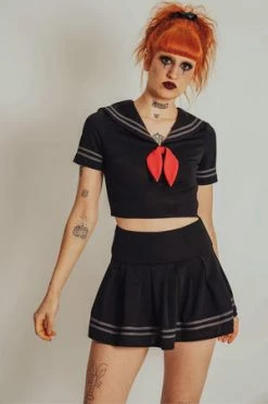 Jawbreaker Sailor Goth Crop Top
