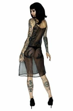 Dr Faust Scoop Neck Pink Sheer Mini Dress - Summer -Cheap GOTHIC DRESSES Store scoop neck black sheer mini dress summer dr faust 5 300x