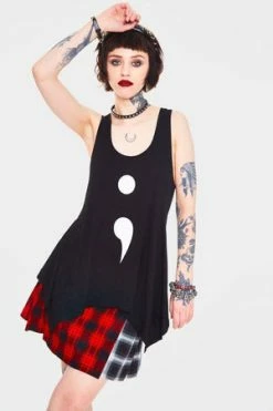 Jawbreaker Semicolon Mental Health Awareness Charity T-Shirt -Cheap GOTHIC DRESSES Store semicolon mental health awareness charity t shirt jawbreaker 3 300x