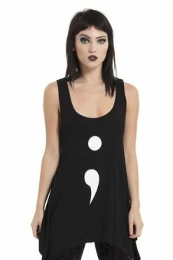 Jawbreaker Semicolon Mental Health Awareness Charity T-Shirt -Cheap GOTHIC DRESSES Store semicolon mental health awareness charity t shirt jawbreaker 5 300x
