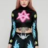 Long Clothing Sexagram Long Sleeve Crop Top