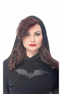 Queen Of Darkness Short Long-Sleeved Shirt With Hood And Bat Print -Cheap GOTHIC DRESSES Store short long sleeved shirt with hood and bat print queen of darkness 3 300x