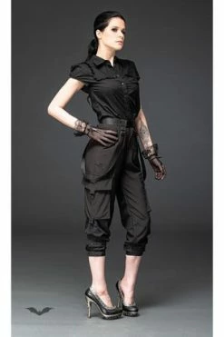 Queen Of Darkness Shortsleeved Blouse With Black Buttons -Cheap GOTHIC DRESSES Store shortsleeved blouse with black buttons queen of darkness 3 300x