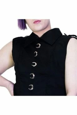 Dr Faust Silver Moon Buttons Black Midi Dress - Vanda 5 Dr Faust Silver Moon Buttons Black Midi Dress - Vanda -Cheap GOTHIC DRESSES Store silver moon buttons black plus size midi dress vanda dr faust 3 300x