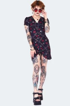 Jawbreaker Skull & Roses Print Midi Dress 8 Jawbreaker Skull & Roses Print Midi Dress -Cheap GOTHIC DRESSES Store skull and roses print midi dress dra 9565 02.1444 300x