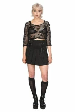 Banned Skull Crop Top -Cheap GOTHIC DRESSES Store skull crop top banned 4 300x