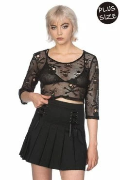 Banned Skull Crop Top -Cheap GOTHIC DRESSES Store skull crop top banned 6 300x