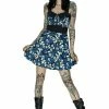 Dr Faust Skulls And Blue Roses Mini Dress - Victoria