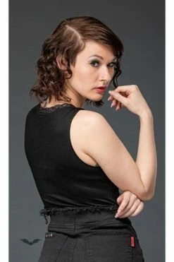 Queen Of Darkness Sleeveless Gothic Top Hem Decorated With Lace -Cheap GOTHIC DRESSES Store sleeveless gothic top hem decorated with lace queen of darkness 3 300x