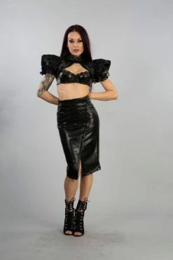 Burleska Sonya Steampunk Bolero Shrug In Black Matte -Cheap GOTHIC DRESSES Store sonya steampunk bolero shrug in black matte burleska 3 300x