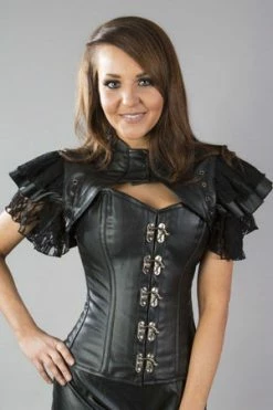 Burleska Sonya Steampunk Bolero Shrug In Black Matte