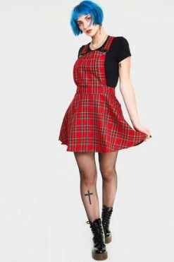 Jawbreaker Tartan Paint Plaid Overalls -Cheap GOTHIC DRESSES Store tartan paint plaid overalls jawbreaker 4 300x