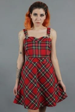 Jawbreaker Tartan Troublemaker Dungaree Style Dress -Cheap GOTHIC DRESSES Store tartan troublemaker dungaree style dress jawbreaker 4 300x