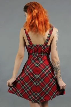 Jawbreaker Tartan Troublemaker Dungaree Style Dress -Cheap GOTHIC DRESSES Store tartan troublemaker dungaree style dress jawbreaker 5 300x