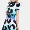 Jawbreaker Technicoloured Leopard Skater Dress