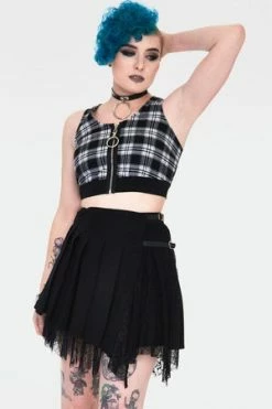 Jawbreaker Teen Spirit Tartan Crop Top -Cheap GOTHIC DRESSES Store teen spirit black tartan crop top tpa 2502 02.1001 300x