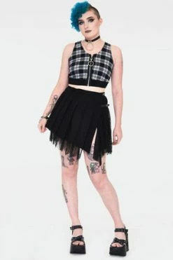 Jawbreaker Teen Spirit Tartan Crop Top -Cheap GOTHIC DRESSES Store teen spirit black tartan crop top tpa 2502 03.1001 300x
