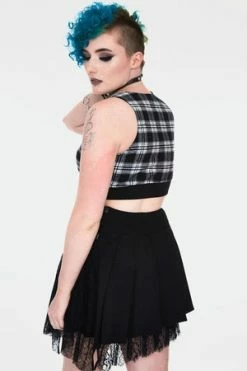 Jawbreaker Teen Spirit Tartan Crop Top -Cheap GOTHIC DRESSES Store teen spirit black tartan crop top tpa 2502 05.1001 300x
