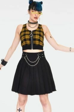 Jawbreaker Teen Spirit Tartan Crop Top -Cheap GOTHIC DRESSES Store teen spirit yellow tartan crop top tpa 2503 04.1002 300x